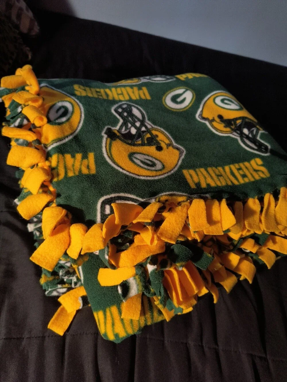 Green Bay Packers Fleece Throw Blanket - Handmade